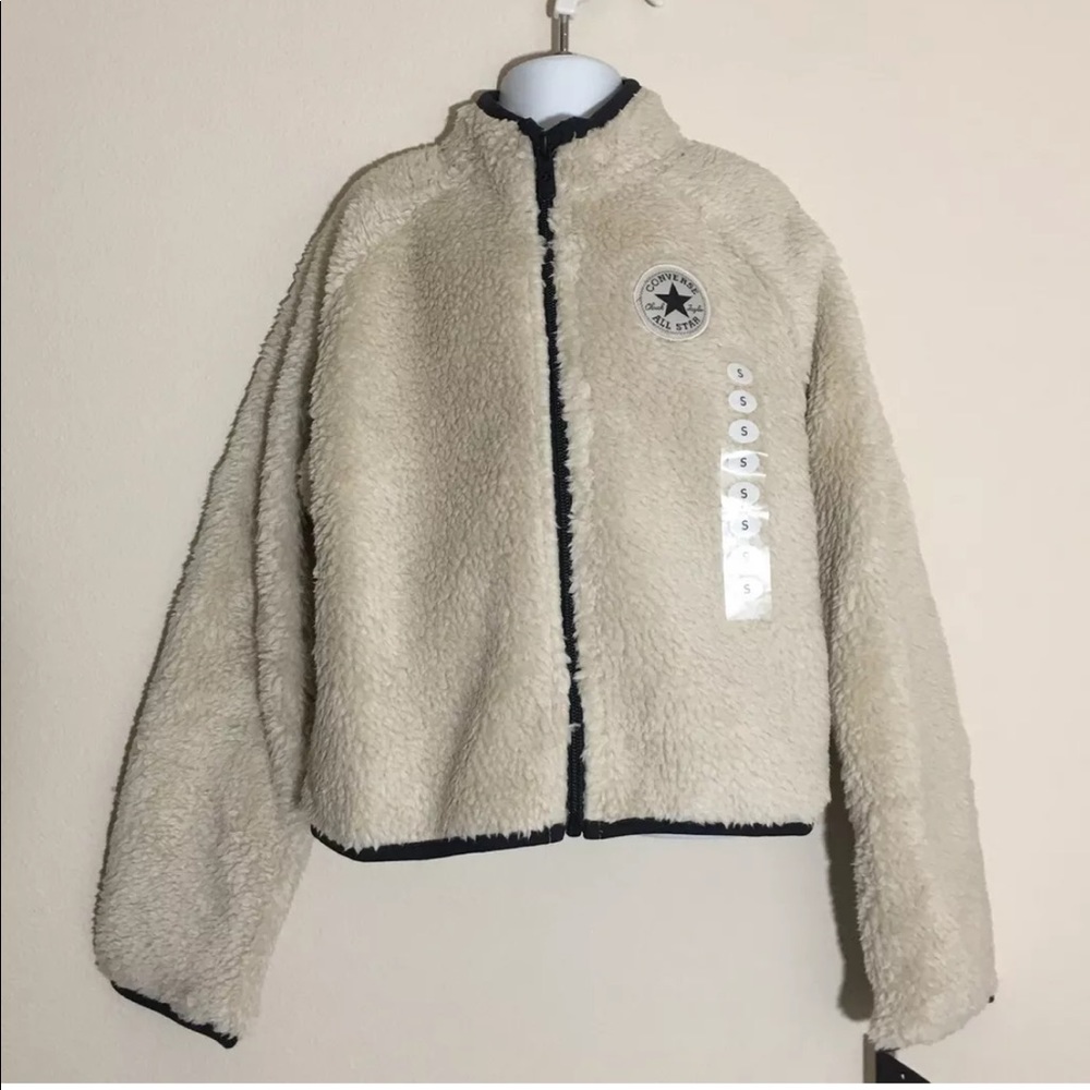 SET Of GIRLS Converse Sherpa cropped Coat/jacket